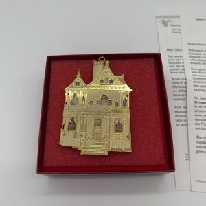 BING and GRONDAHL The First Victorian Doll House‎ Gold Christmas Ornament USA